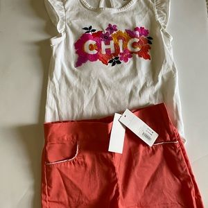 Janie and jack girls set top and short